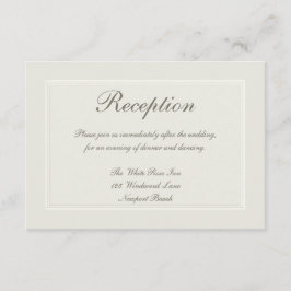 Ivory Dreams Formal Traditional Wedding Reception エンクロージャーカード