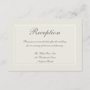 Ivory Dreams Formal Traditional Wedding Reception エンクロージャーカード