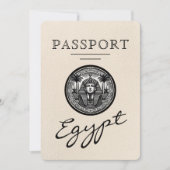 Ivory Egypt Passport Wedding 招待状 (正面)
