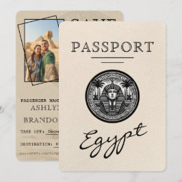 Ivory Egypt Passport Wedding Save the Date セーブザデート