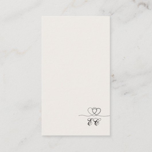 Ivory Elegant Chic Calligraphy Wedding RSVP Card 名刺 (裏面)