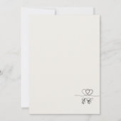 Ivory Elegant Hearts Calligraphy Wedding 招待状 (裏面)