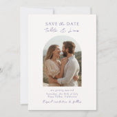 Ivory | Elegant Script Arch Wedding Save the Date (正面)