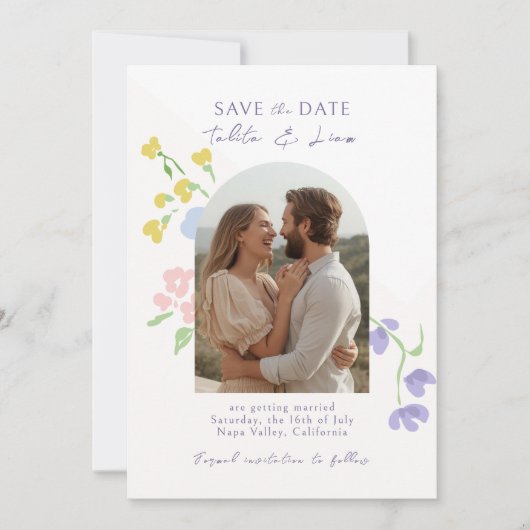 Ivory | Elegant Script Floral Arch Wedding  (正面)