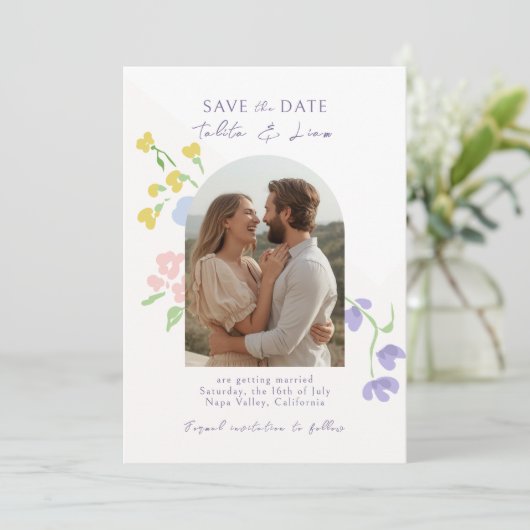 Ivory | Elegant Script Floral Arch Wedding  (スタンド正面)