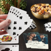 Ivory Elegant Wedding Love and Thanks Photo トランプ (インサイチュ)