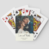 Ivory Elegant Wedding Love and Thanks Photo トランプ (裏面)
