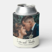 Ivory Elegant Wedding Love and Thanks Photo 缶クーラー (缶正面)