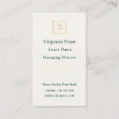 Ivory emerald green modern corporate logo 名刺 (正面)