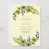 Ivory Enchanting Botanical Wedding 招待状 (正面)