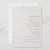 Ivory Faux Blind Embossed Arch Wedding Details 招待状 (正面)