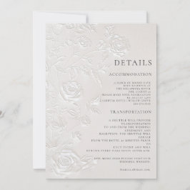 Ivory Faux Blind Embossed Arch Wedding Details 招待状