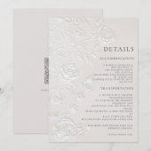 Ivory Faux Blind Embossed Arch Wedding Details 招待状 (正面/裏面)