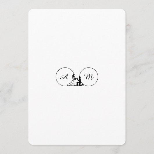 Ivory Faux Plaster Relief Roses Formal Wedding  招待状 (裏面)