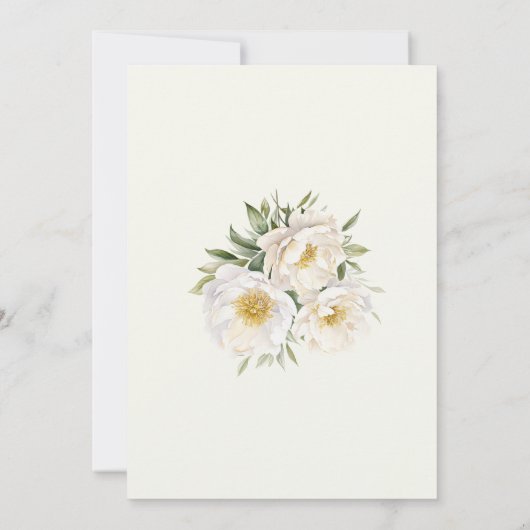 Ivory Floral Blue Hydrangea Garden Bridal Shower 招待状 (裏面)