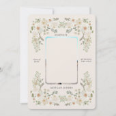 Ivory Floral Border Photo Graduation Announcement 招待状 (正面)