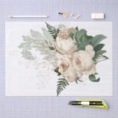 Ivory Floral Bouquet Wasserfarbe Decoupage 薄葉紙 (クラフト)