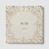 Ivory Floral Elegant Classic Wedding ゲストブック (裏面)