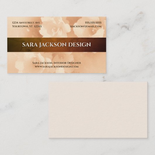 Ivory Floral Interior Design Event Planner Florist 名刺 (正面/裏面)