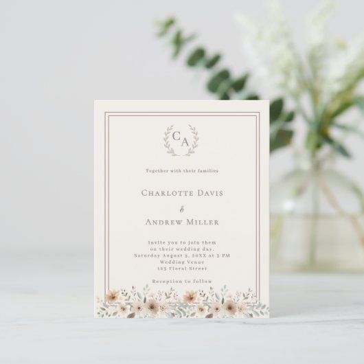 Ivory floral monogrammed wreath wedding  (スタンド正面)