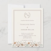 Ivory floral monogrammed wreath wedding  (正面)