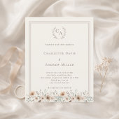 Ivory floral monogrammed wreath wedding 
