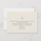 Ivory Floral Photo Wedding サンキューカード (裏面)