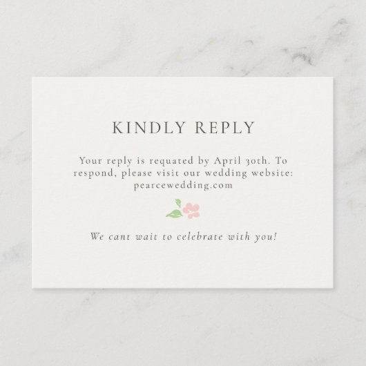 Ivory | Floral QR RSVP Response Card (正面)