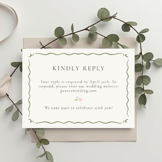 Ivory | Floral QR RSVP Response Card