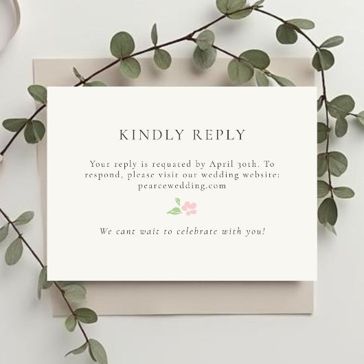 Ivory | Floral QR RSVP Response Card