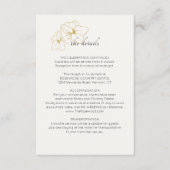 Ivory | Floral Script Wedding Details エンクロージャーカード (正面)