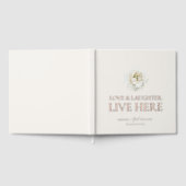 Ivory Floral Wedding Guest Book with Real Foil ゲストブック (全面)