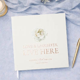Ivory Floral Wedding Guest Book with Real Foil ゲストブック