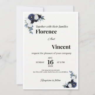 Ivory Floral Wedding Invitation 招待状