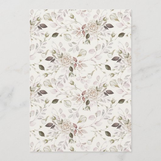 Ivory Floral Wedding Invitation 招待状 (裏面)