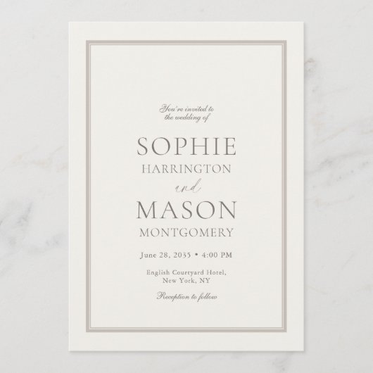 Ivory Floral Wedding Invitation 招待状 (正面)