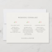 Ivory | Floral Wedding Weekend Itinerary Timeline 招待状 (正面)