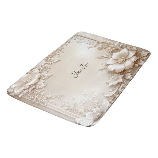 Ivory Flowers Bath Mat バスマット (アングル)