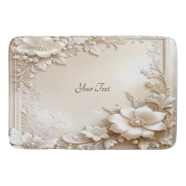 Ivory Flowers Bath Mat バスマット