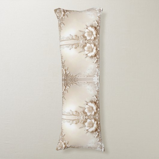 Ivory Flowers Body Pillow ボディピロー (正面縦)