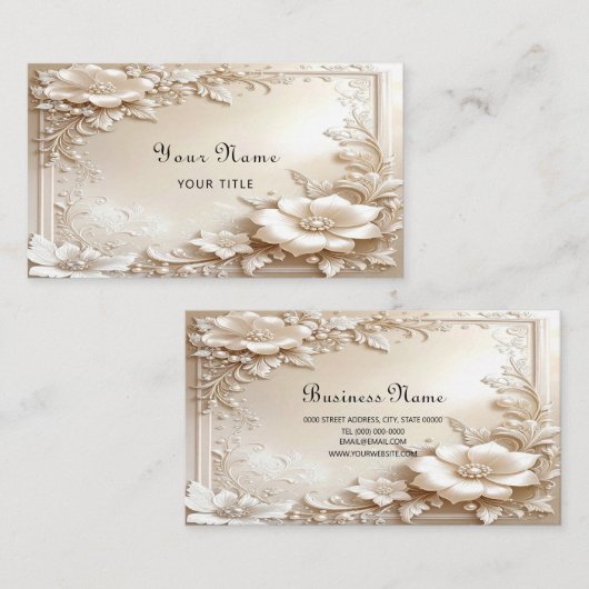 Ivory Flowers Business Card 名刺 (正面/裏面)