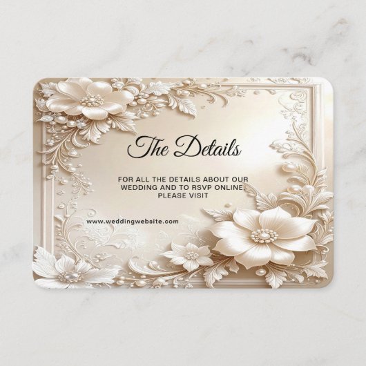 Ivory Flowers Detail エンクロージャーカード (正面)