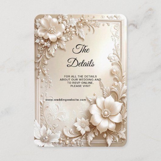 Ivory Flowers Detail Enclosure エンクロージャーカード (正面)