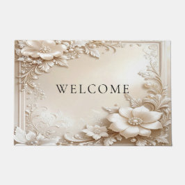 Ivory Flowers Doormat ドアマット