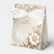 Ivory Flowers Favor Box