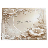 Ivory Flowers Gift Bag ラージペーパーバッグ (正面)