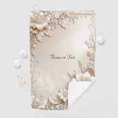 Ivory Flowers Golf Towel ゴルフタオル (インサイチュ)