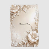 Ivory Flowers Golf Towel ゴルフタオル (正面)