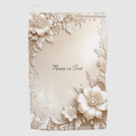 Ivory Flowers Golf Towel ゴルフタオル