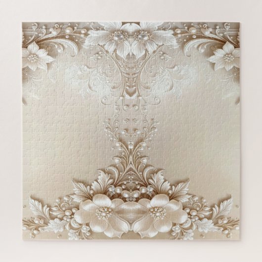 Ivory Flowers Jigsaw Puzzle ジグソーパズル (縦)
